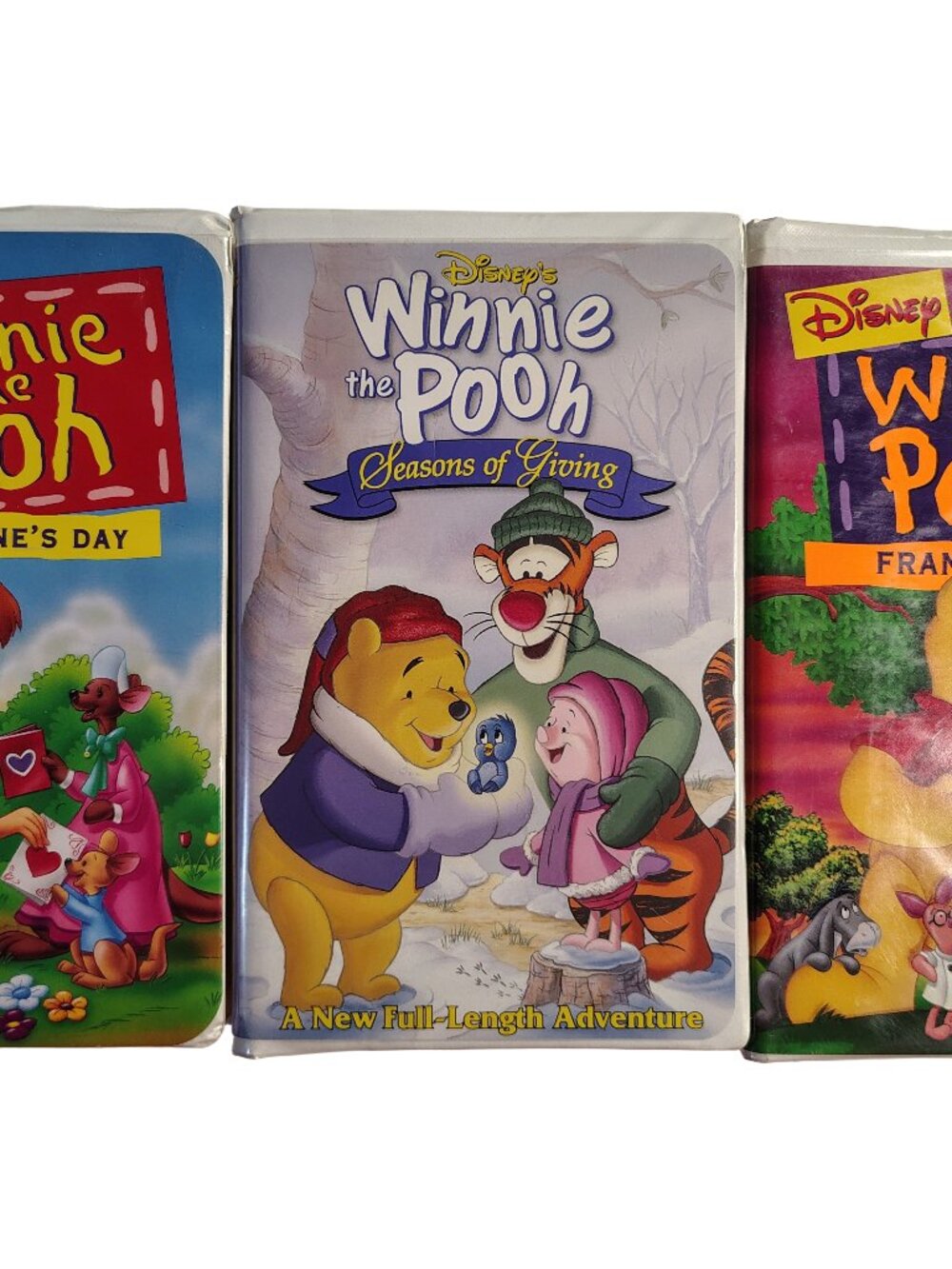 Vintage 90's Winnie The Pooh Clamshell VHS Cassette Tape 3-Pack Set